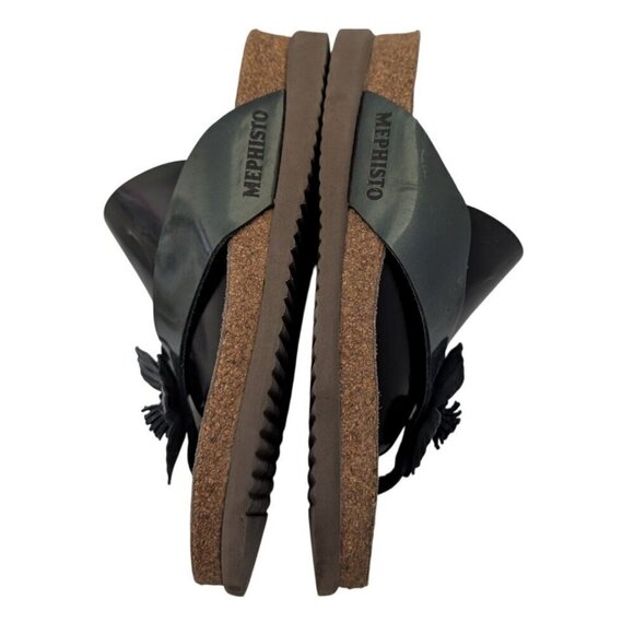 Mephisto Violette Sandals Women 10 Green 3D Floral Thong Flip Flop Women Size 10 - Picture 7 of 8